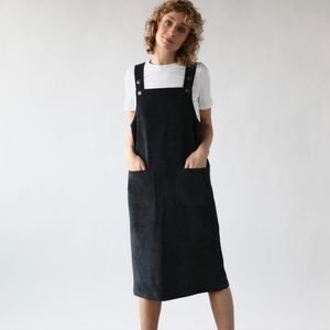Offon Velvet Pinafore dress Navy Blue